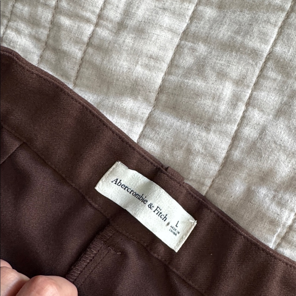 Abercrombie and Fitch size L Brown High-Waisted Tailored Shorts. Never worn. - Picture 3 of 3